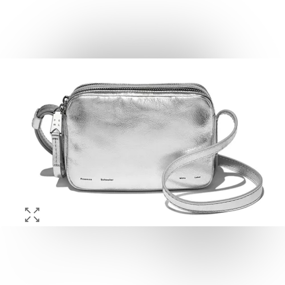 Proenza Schouler White Label Watts Silver Metallic Leather Crossbody Camera Bag